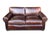 Restoration Hardware Restoration Hardware Brown Leather Two-Cushion Sofa With Rolled Arms and Bun Feet For Sale - Image 4 of 14