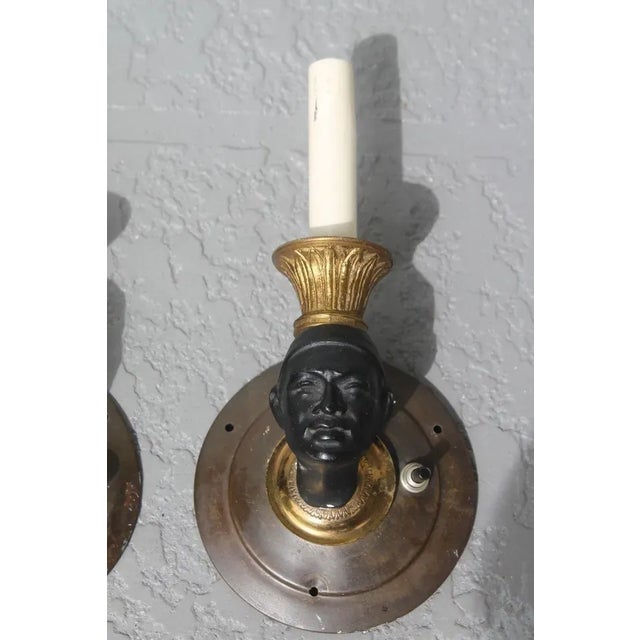 19thc Italian Venetian Gilt Bronze Wall Sconces a - Pair For Sale - Image 4 of 9