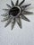 Small Brutalist Round Sunburst Mirror in Hammered Metal, 1950s For Sale - Image 9 of 18