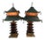 Art Deco Pagoda Lamps - a Pair For Sale