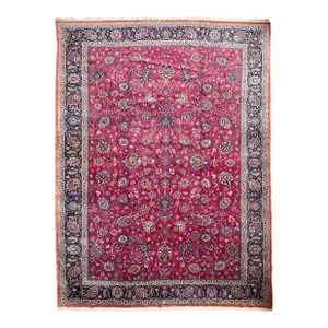 Vintage Persian Mashad Rug - 11.7 X 16