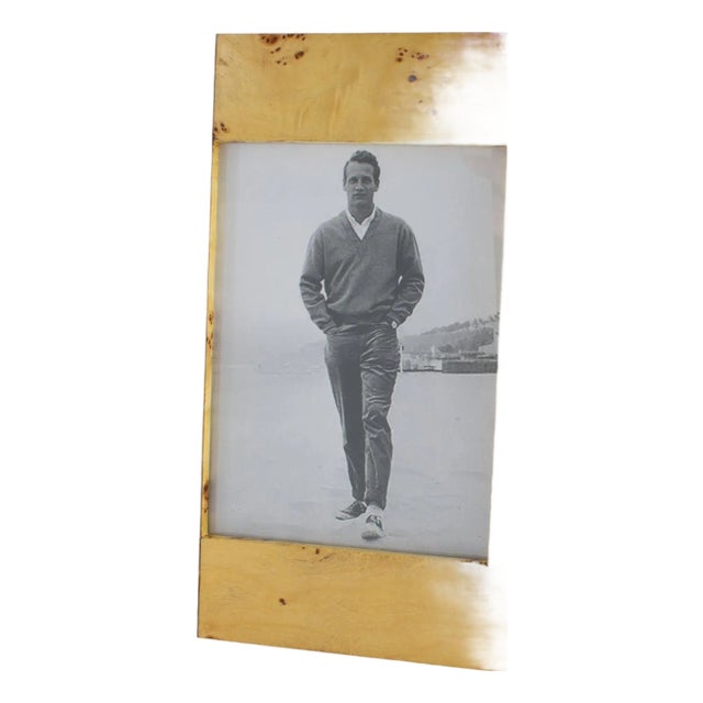 Milo Baughman Modernist Burl Wood and Metal Picture Frame, circa 1960 For Sale
