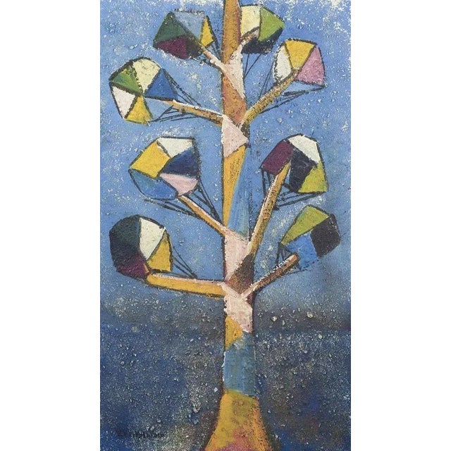 Finnish Artist, Motif of a Tree in Cubist Style, 1960s, Oil on Canvas For Sale - Image 9 of 9