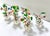 Figurative 1950s Miniature Czech Art Glass Potted Flowers Bouquet Place Card Holders - A Set of 6 For Sale - Image 3 of 12