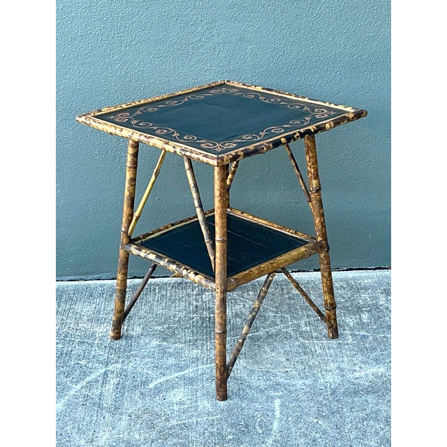 Vintage Tortoise Bamboo Side Table For Sale - Image 12 of 12