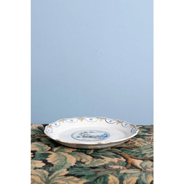 French Faience Plate from Nevers, 1700s For Sale - Image 4 of 6
