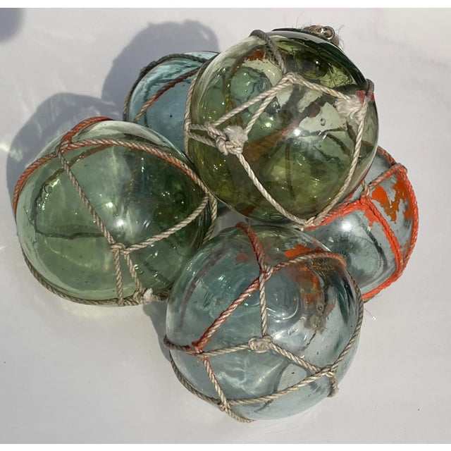 Nautical Nautical Fishing Float Glass Christmas Ornaments, Set of 5 For Sale - Image 3 of 6