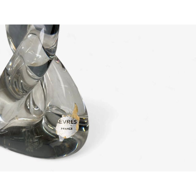 1960s Pair of Sevres, French Modern, Glass, Brass, Small Table Lamps, France, 1960s For Sale - Image 5 of 10