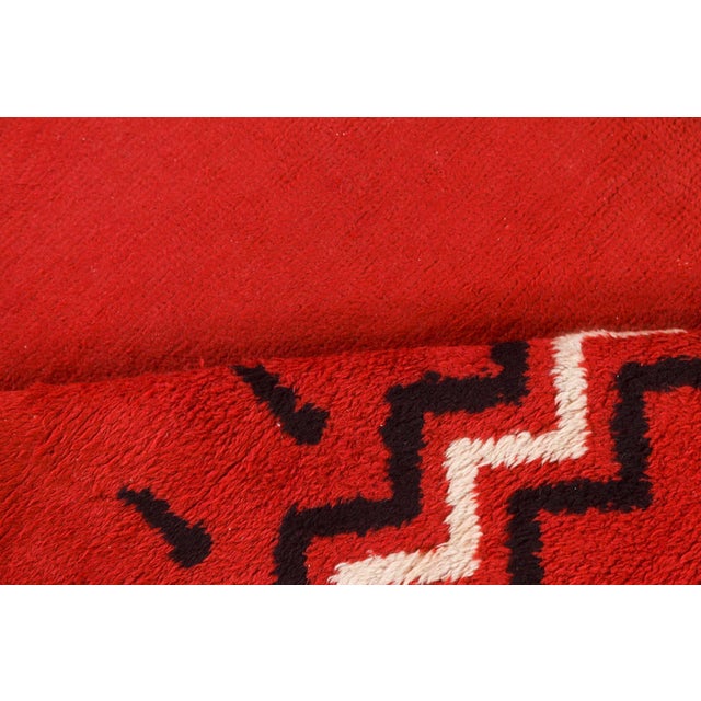 Textile Doris Leslie Blau Vintage French Art Deco Geometric Crimson Hand-Knotted Rug For Sale - Image 7 of 7