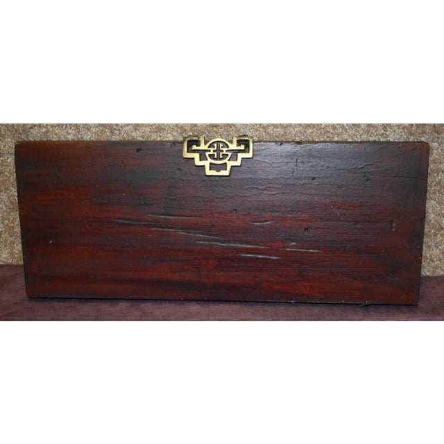 Antique Asian Carved Figural Plaque W/Brass Hanger For Sale - Image 12 of 13