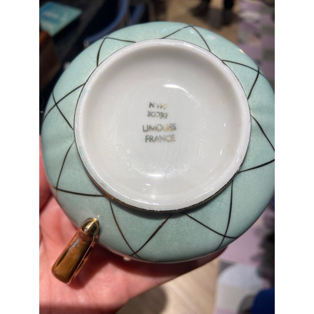 Vintage French Cups and Saucers from Limoges, 1929, Set of 4 For Sale - Image 10 of 11