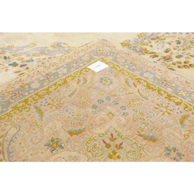 Textile Early 20th Century Regencycore Antique Persian Kerman Rug - 11'05 X 18'07 For Sale - Image 7 of 10