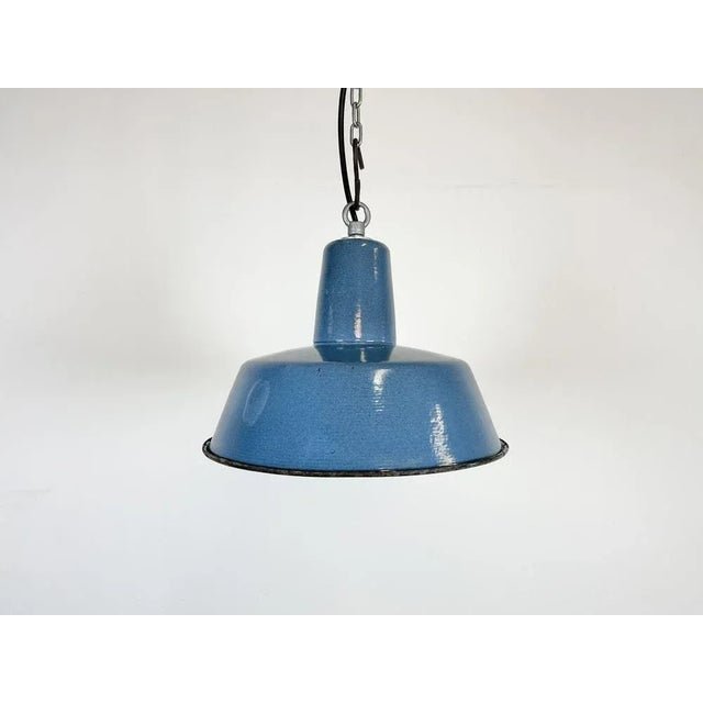 Small Industrial Enamel Pendant Lamp, 1960s For Sale - Image 13 of 13