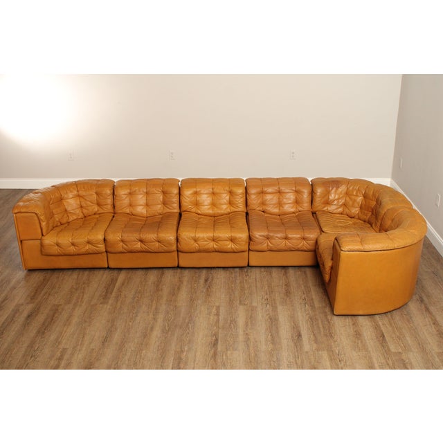 Brown DeSede Six-Piece Patchwork Leather Sectional Sofa For Sale - Image 8 of 12