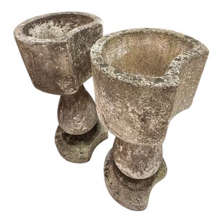 Pair of French Concrete Jardinieres For Sale