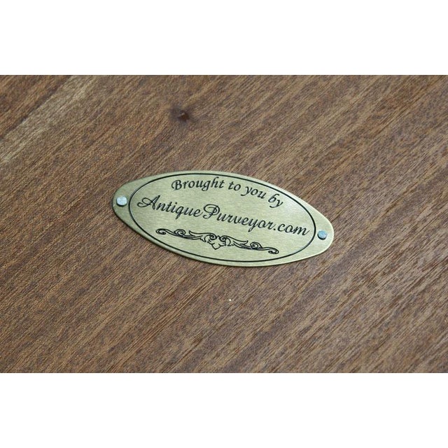 Black Walnut and Brass Inlaid Pedestal Table With Saber Legs by Jonathan Charles For Sale - Image 14 of 15