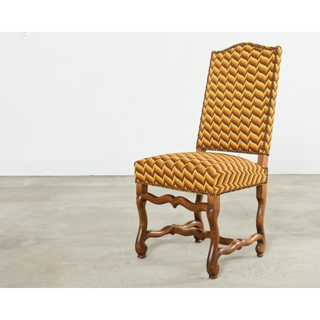 Set of Eight French Louis XIII Os De Mouton Maple Dining Chairs For Sale - Image 9 of 17