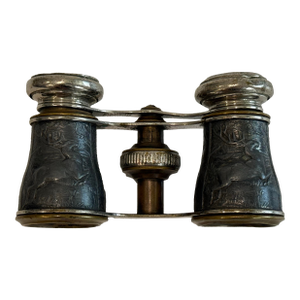 Antique French Opera Glasses by Lefils Sportier Paris – Embossed Metal Scenic Panels