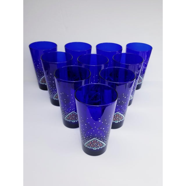 Dansk Winterfest Cobalt Blue Highball Glasses Set of 10 Chairish