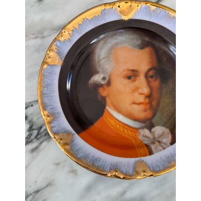 Late 20th Century Vintage Wolfgang Amadeus Mozart Decorative Plate For Sale - Image 5 of 9