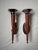 The sheen of the polished chrome cups of the candle holder along with the texture of the leather make this pair an...