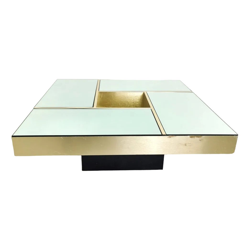 Vintage Green Glass Table by G. Ausiate for Ny Form, 1970s | Chairish