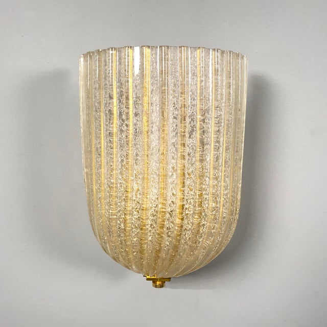 Italian Murano Glass Wall Lamps from Barovier & Toso, 1970s, Set of 2 For Sale - Image 11 of 13