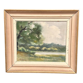 Lars Boëthius, Coastal Landscape, 1950s, Oil on Panel, Framed For Sale