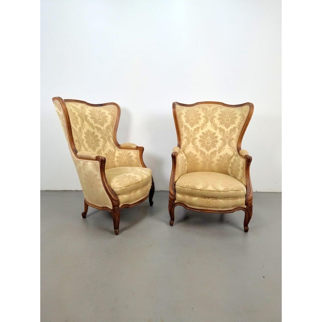 Rococo Style Wingback Armchairs, 1920s, Set of 2 For Sale - Image 9 of 17