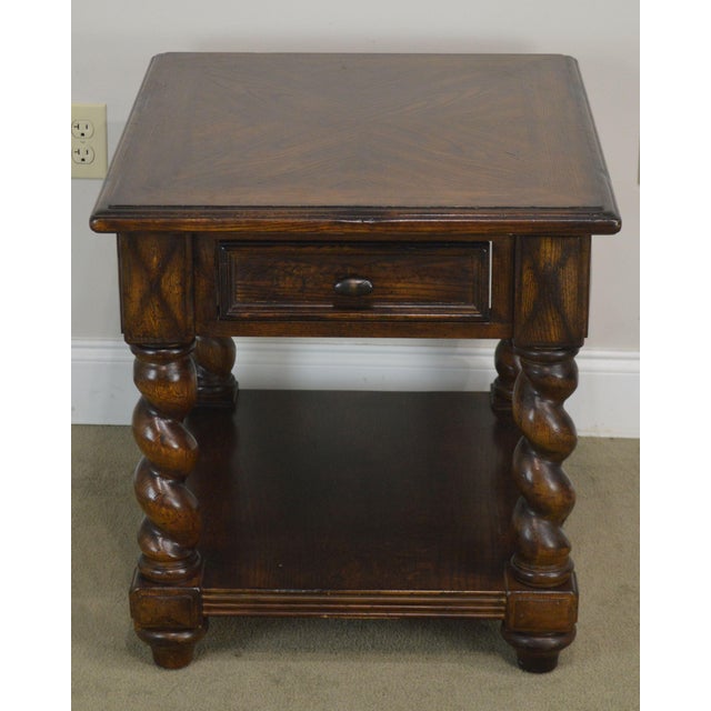 Lane Eddie Bauer Home Collection Oak Barley Twist Side Table Chairish