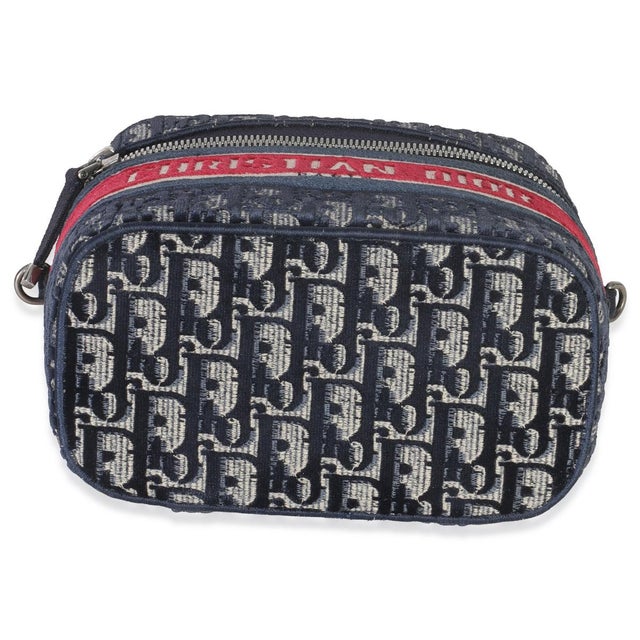 2020s Blue Red Velvet Oblique Diortravel Vanity Case For Sale - Image 5 of 8