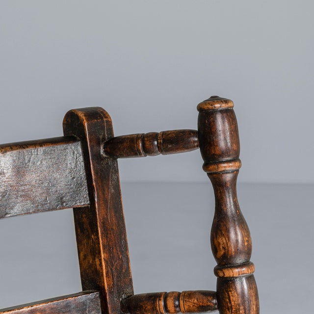 Brown 19th Century English Lancashire Ash and Elm Spindle Wingback Chair For Sale - Image 8 of 18