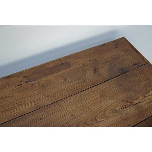 Large 19th Century French Rustic Elm Farmhouse Dining Table For Sale - Image 10 of 17