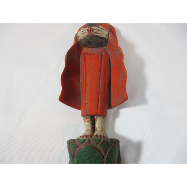 1970s Carved Wood Egyptian Figurine For Sale - Image 9 of 10