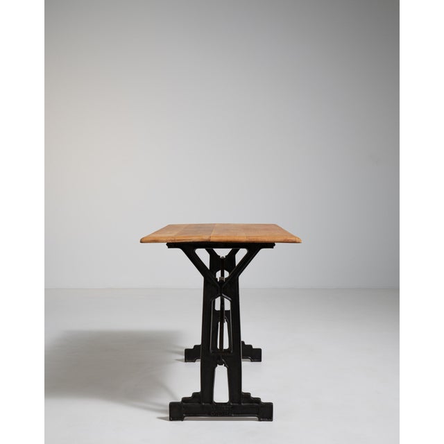 Metal Cast Iron Bistro Table, Tan, France, Early 20th Century For Sale - Image 7 of 12