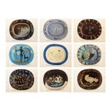 1955 Set of 9 Vintage Prints of Picasso's Ceramic Platters For Sale