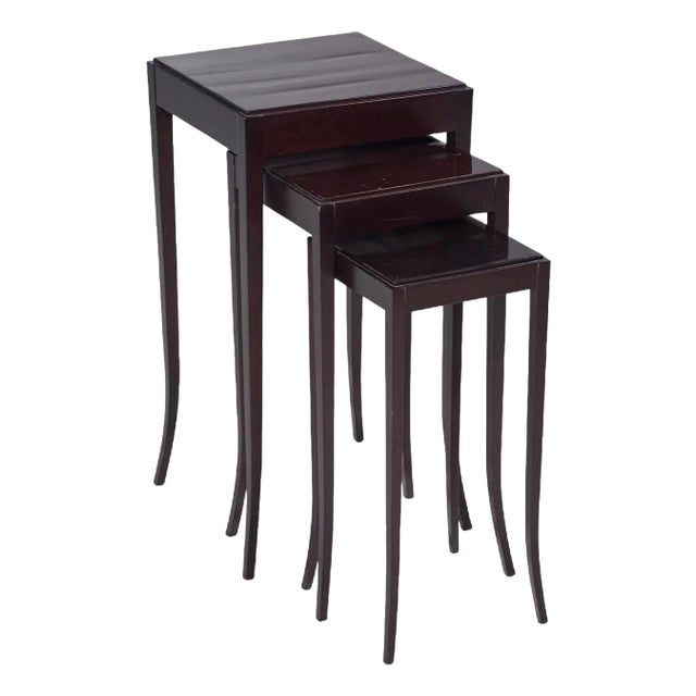 Barbara Barry for Baker Mahogany Nesting Tables - Set of 3 For Sale