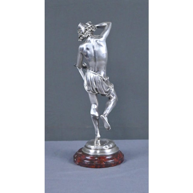 A. Carrier, The Neapolitan Mandolin Player, Late 19th Century, Silvered Bronze For Sale - Image 14 of 18