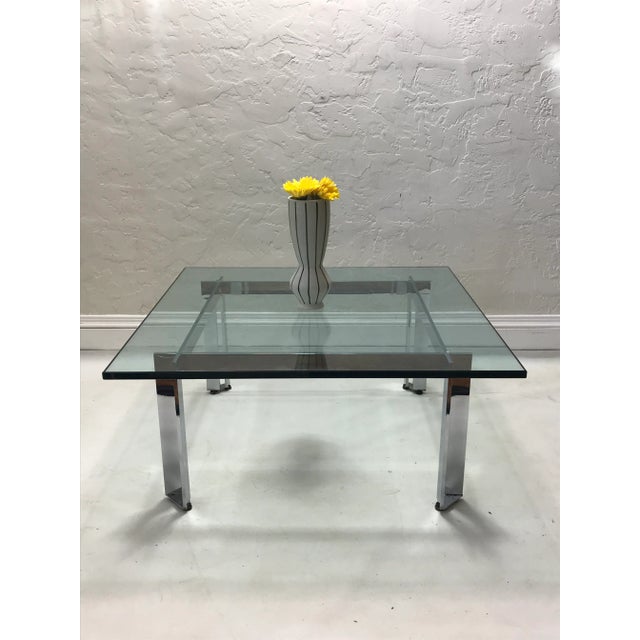 Contemporary Jame Howell Contemporary Chrome and Glass Coffee Table by Tri-Mark For Sale - Image 3 of 9