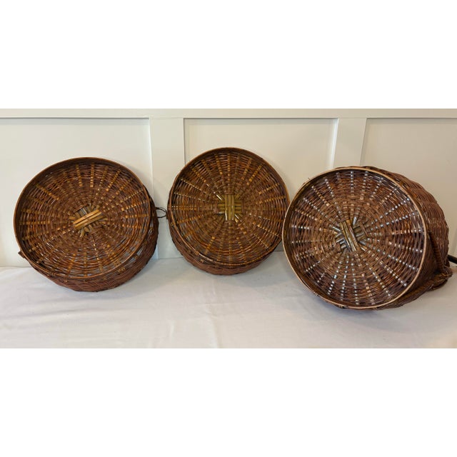 1950 Chinese 3 Tier Large Wedding Basket For Sale - Image 4 of 12