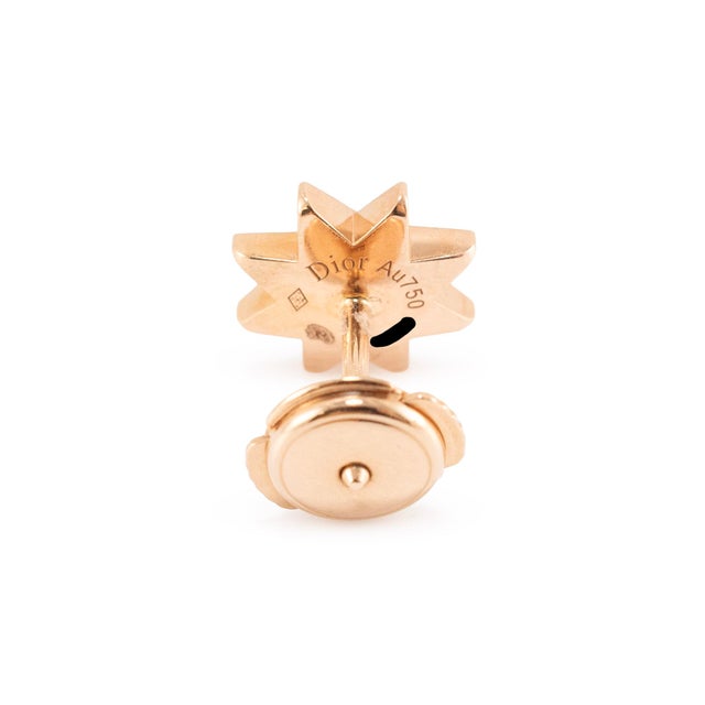 Modern Christian Dior ÉToile Des Vents 18k Rose Gold Diamond Single Pink Stud Earring For Sale - Image 3 of 8