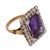 Vintage 6.86 Carat Amethyst Diamond 14k Yellow Gold Cocktail Ring, Size 6 For Sale - Image 4 of 6