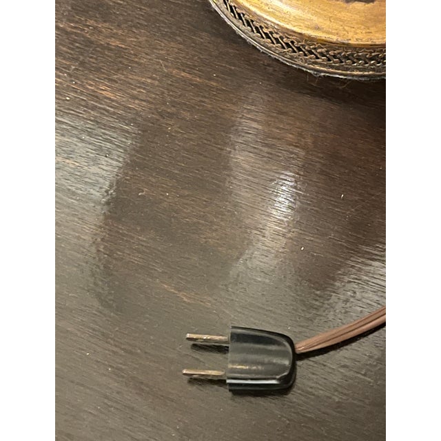 Mid 20th Century French-Style Urn Lamp With Gilded Flowers and Original Lampshade For Sale - Image 12 of 12