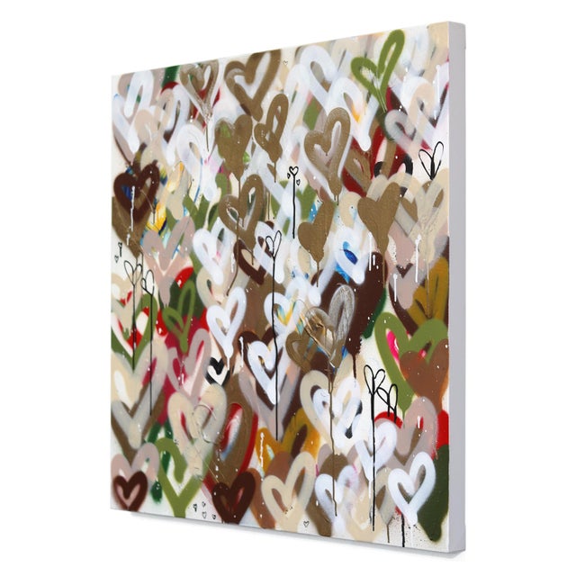 Contemporary The Golden Garden - Original Abstract Garden Graffiti Mixed Media Painting on Canvas by Amber Goldhammer For Sale - Image 3 of 9