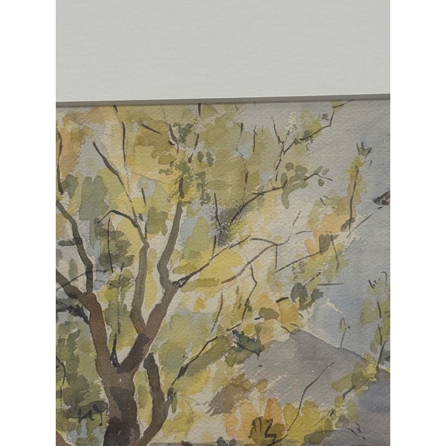 Original watercolor painting of a street scene in Charleston, South Carolina, in a soft color palette by the late artist,...