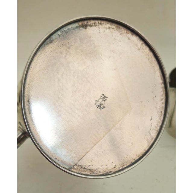 1950s Mid Century Modern P M Italy Silverplated Brass Coffee Pot, Creamer and Sugar Bowl, With Tray - 4 Piece Set For Sale - Image 13 of 15