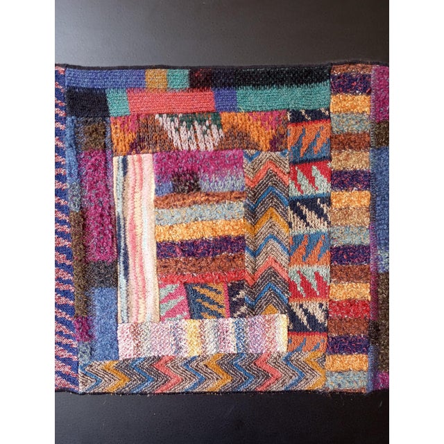 Wool Tapestry with Wooden Frame by Ottavio Missoni, Italy, 1980s For Sale - Image 4 of 12