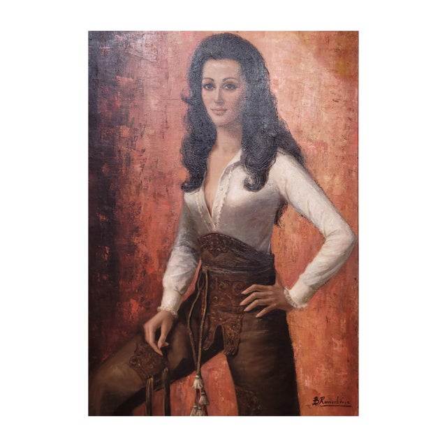 Oil on canvas “Doña Teresa Molero” José Luis Benito Rementeria (1922), 1973 - Castile and León, Spain An extraordinary...