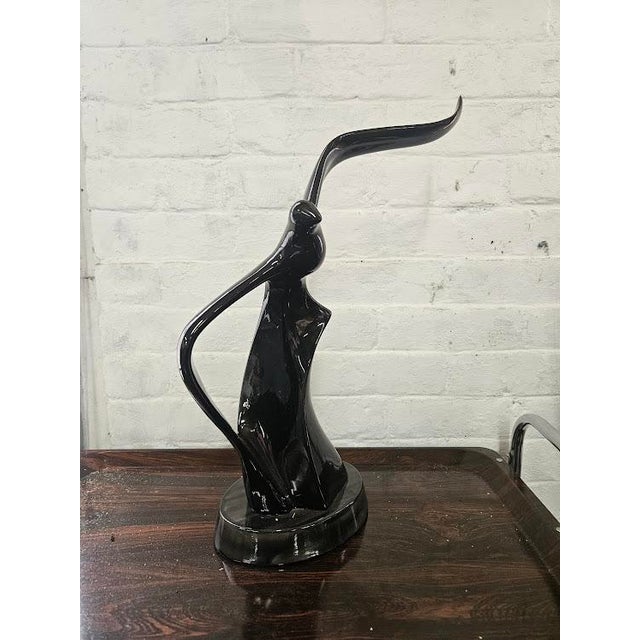 Vintage MCM Black Ceramic Seagull Sculpture For Sale In Providence - Image 6 of 8
