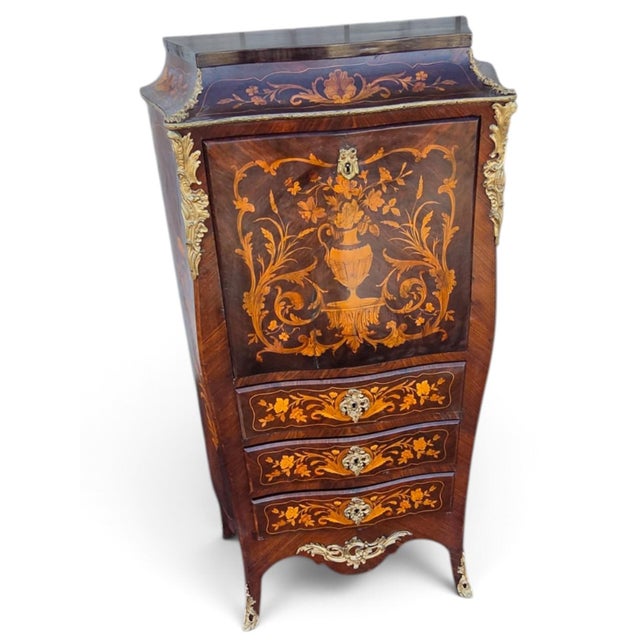 19th Century French Napoleon the 3rd Rosewood Marketry Secretary Masterpiece. For Sale - Image 16 of 16